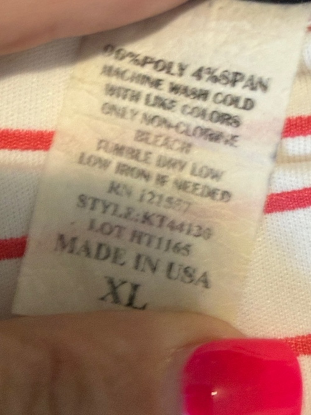 Women's Cream & Red Striped Dolman Batwing Short Sleeve Top - Picture 6 of 6
